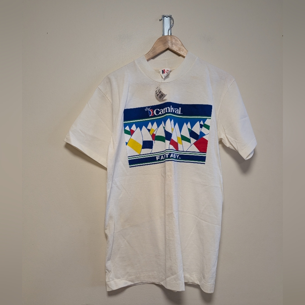 Carnival Fantasy Sailboat Graphic T-Shirt – Size M – Vintage NWT